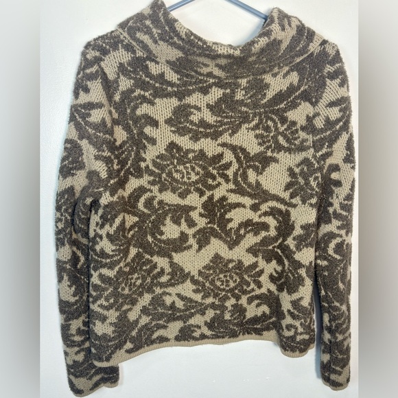 Chico's Brown and Cream Cowl Neck Sweater - Picture 3 of 10